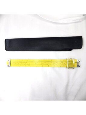 Vintage Pickett N902-ES Simplex Trig Metal‎ Slide Rule Ruler Black Leather Case